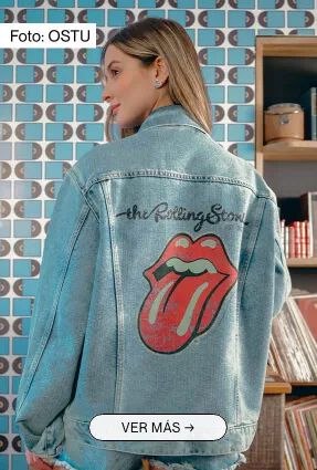 chaqueta jean logo the rolling stones